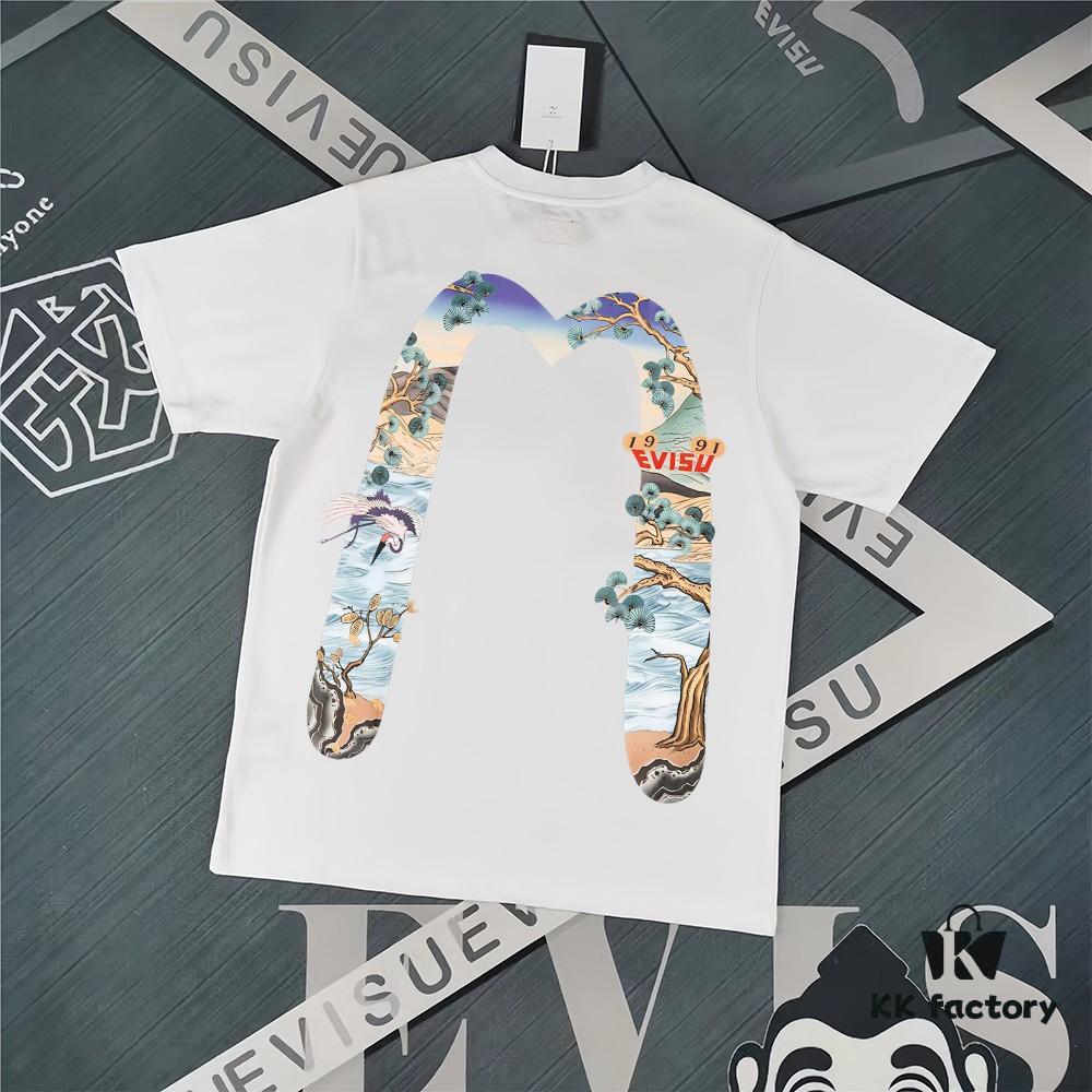 6931a5d5ccd8ab3d7af9a2d1 Evisu Fortune God 2025 New Print T-Shirt High Version Premium Quality 300g Double-Yarn Pure Cotton Fabric Unisex Loose Fit