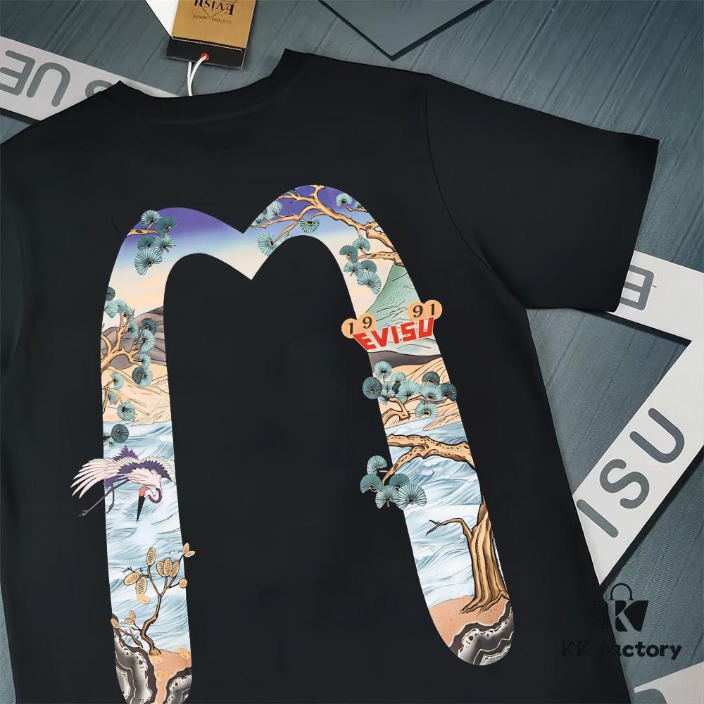6931a5d6ccd8ab3d7af9a2dc Evisu 2025 New Year God Printed T-Shirt High Version Premium Quality 300g Double-Yarn Pure Cotton Fabric Unisex Loose Fit