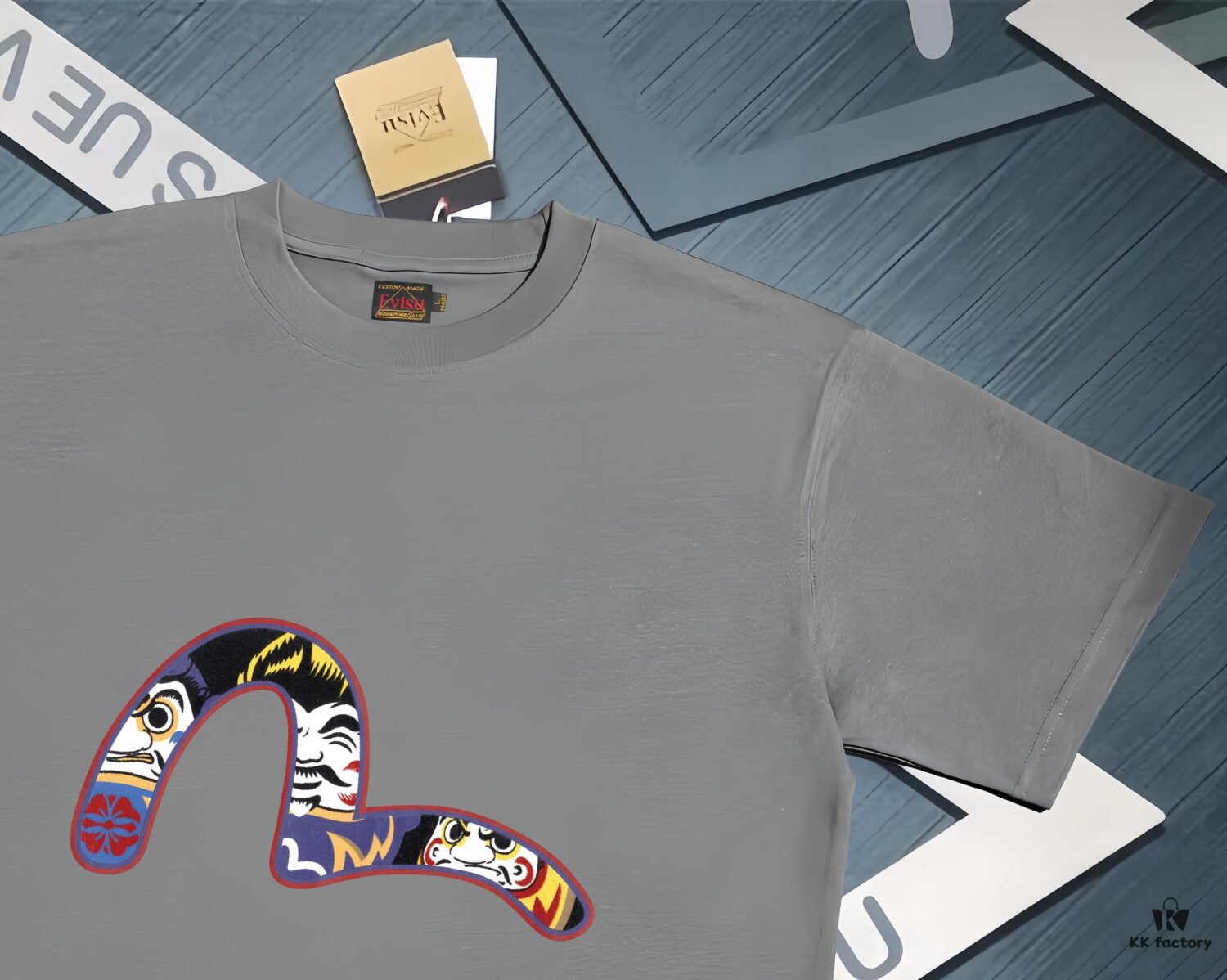 6931a5d9ccd8ab3d7af9a313 Evisu God of Fortune 2025 New Print T-Shirt High Version Premium Quality 300g Double-Yarn Pure Cotton Fabric Unisex Loose Fit