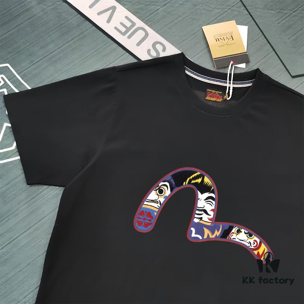 6931a5d9ccd8ab3d7af9a319 Evisu 2025 New Year God Printed T-Shirt High Version High Quality 300g Double-Yarn Pure Cotton Fabric Unisex Loose Fit