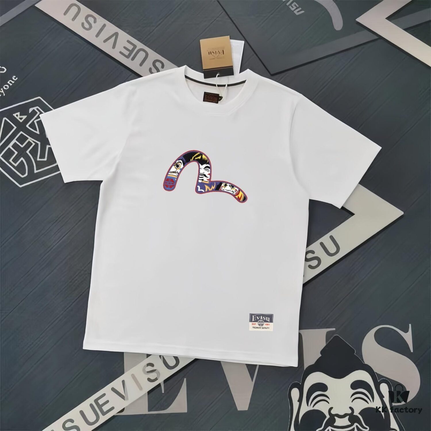 6931a5daccd8ab3d7af9a31e Evisu Fortune God 2025 New Print T-Shirt High Version High Quality 300g Double-Yarn Pure Cotton Fabric Unisex Loose Fit