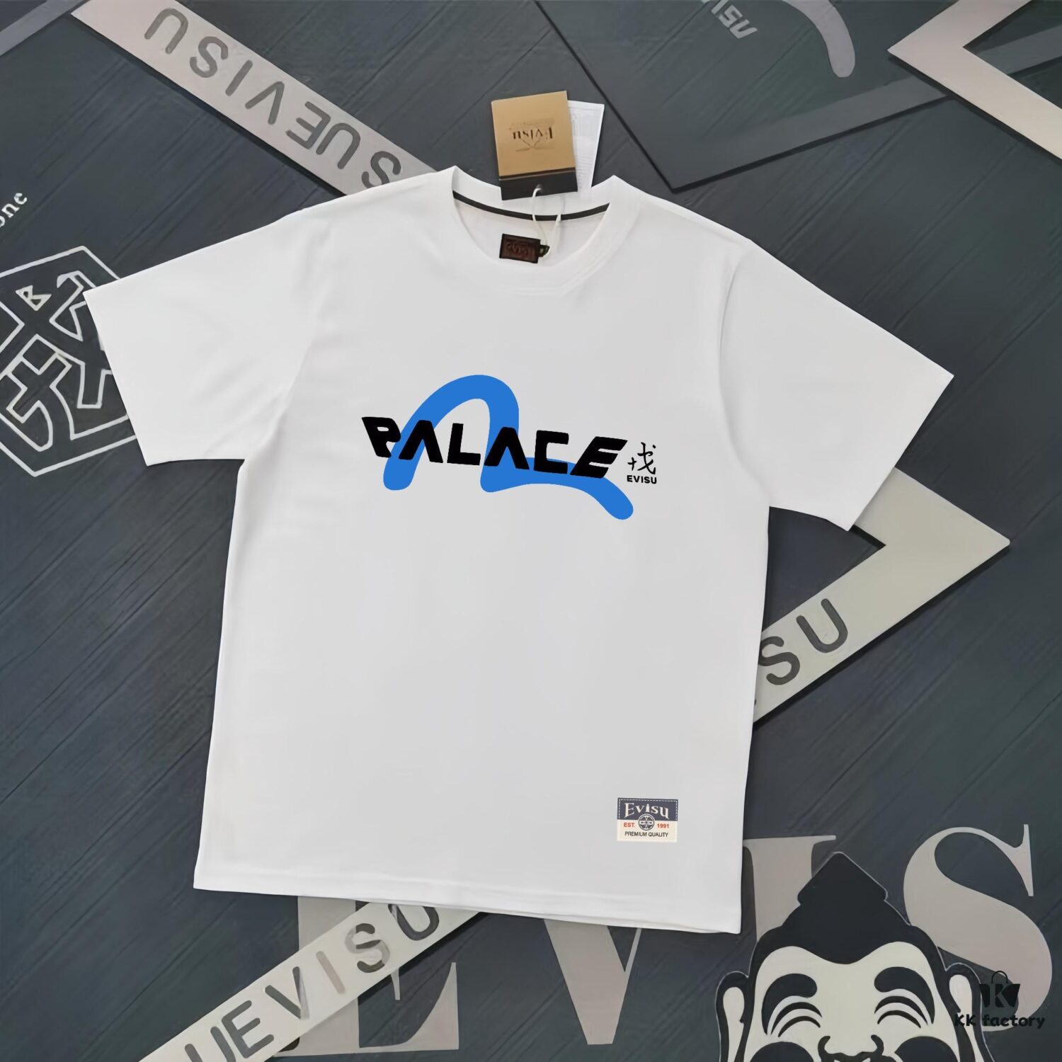6931a5dbccd8ab3d7af9a336 Evisu 2025 New Year God Print T-Shirt High Version Premium Quality 300g Double-Yarn Pure Cotton Fabric Unisex Loose Fit
