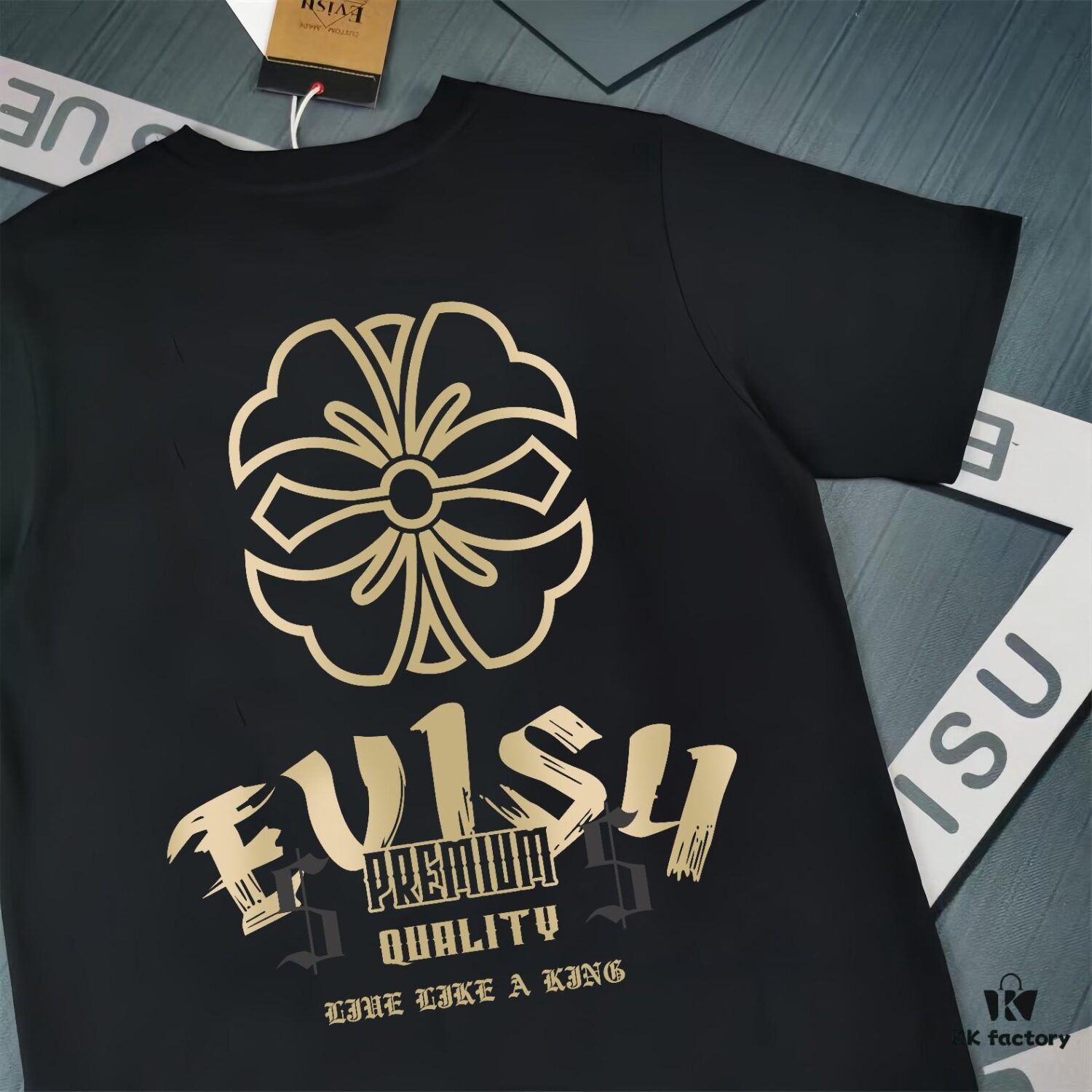 6931a5dcccd8ab3d7af9a34d Evisu 2025 New Year God Printed T-Shirt High-Quality Version Unisex Cotton Double-Yarn 300g Fabric Oversized Fit