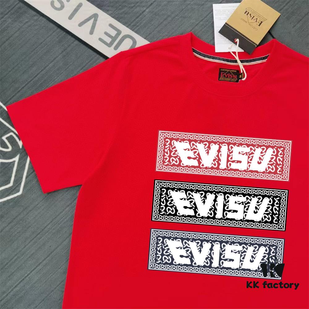 6931a5dfccd8ab3d7af9a373 Evisu 2025 New Year God Print T-Shirt High Version Premium Quality 300g Double-Yarn Pure Cotton Fabric Unisex Loose Fit