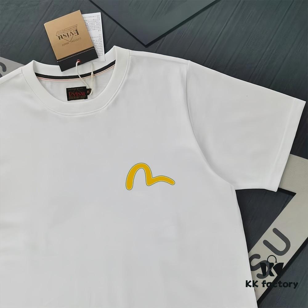 6931a5dfccd8ab3d7af9a384 Evisu 2025 New Year God Print T-Shirt High Version Premium Quality 300g Double-Yarn Pure Cotton Fabric Unisex Loose Fit