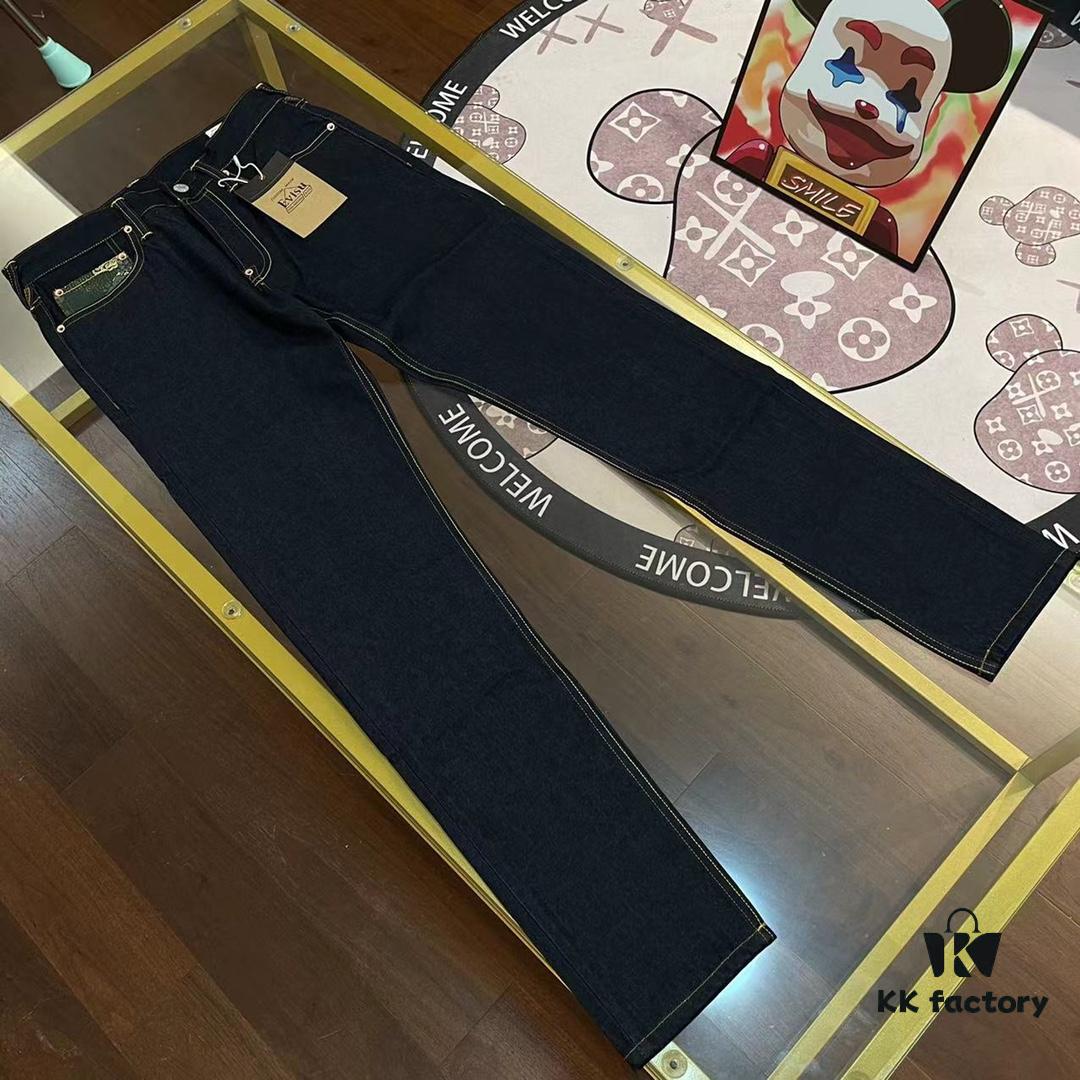 6931a5e2ccd8ab3d7af9a3ab EVISU 2024 Spring/Summer New Men's Straight Narrow Jeans with Embroidered Seagull and Patch Pockets