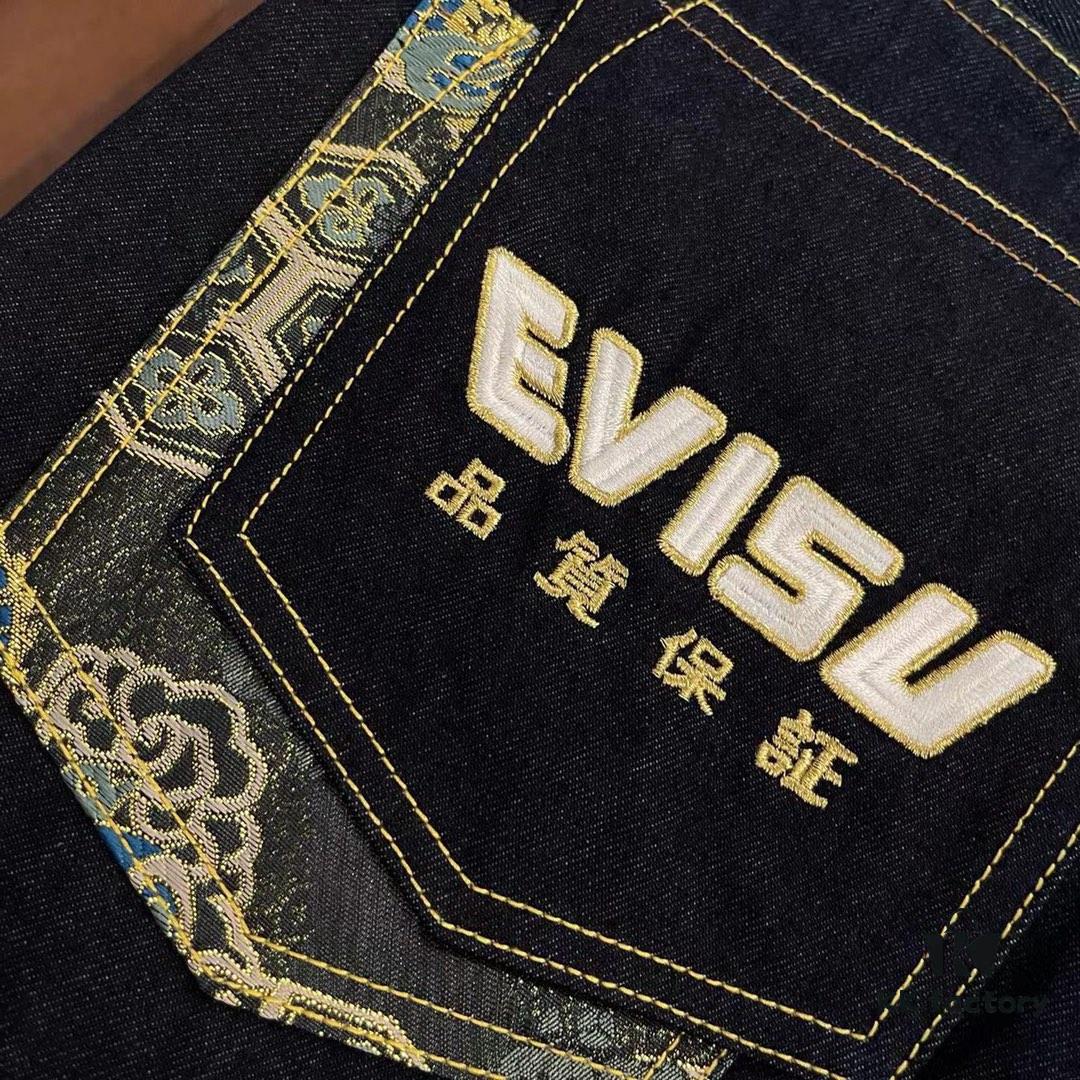 6931a5e2ccd8ab3d7af9a3af EVISU 2024 Spring/Summer New Men's Straight Narrow Jeans with Embroidered Seagull and Patch Pockets