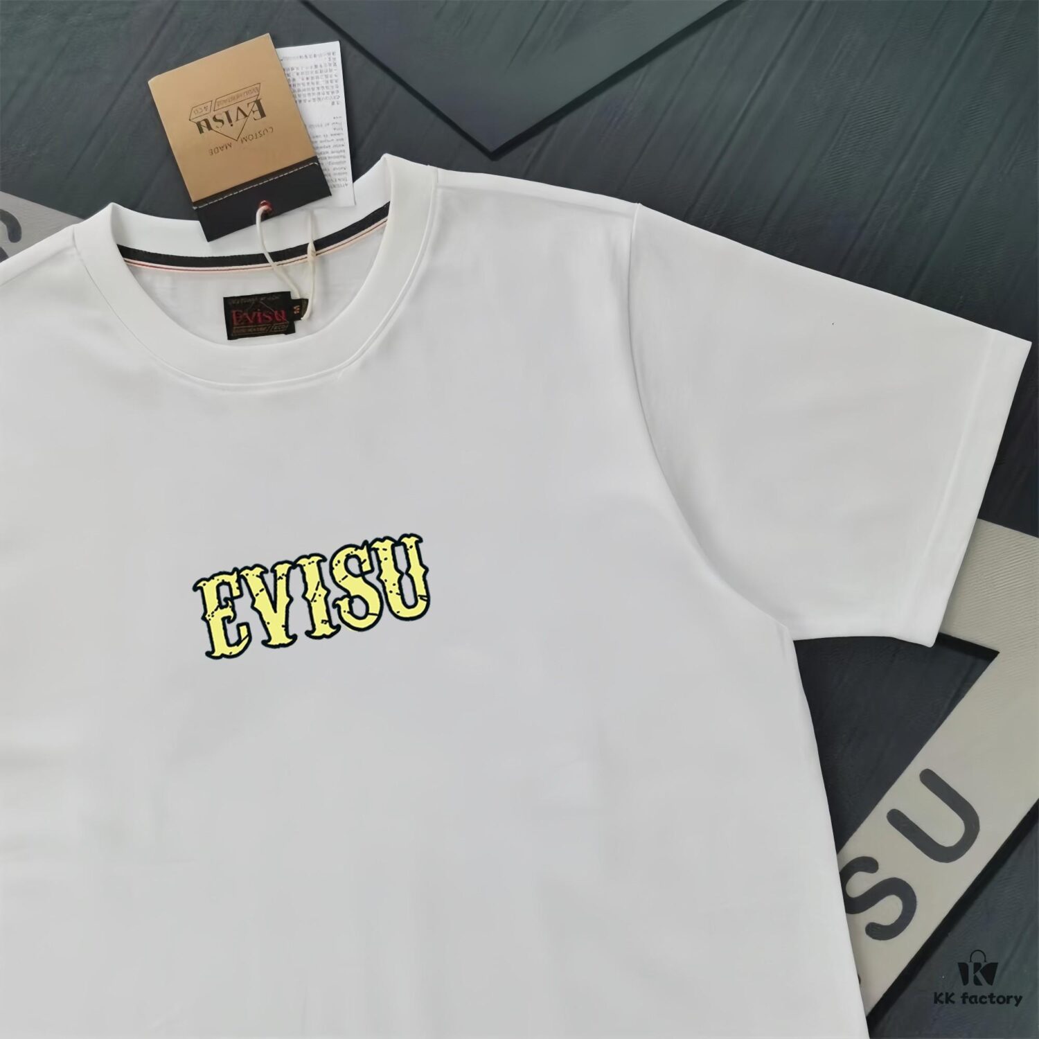 6931a5e3ccd8ab3d7af9a3bf Evisu 2025 New Year God Printed T-Shirt High Version Premium Quality 300g Double-Yarn Pure Cotton Fabric Unisex Loose Fit