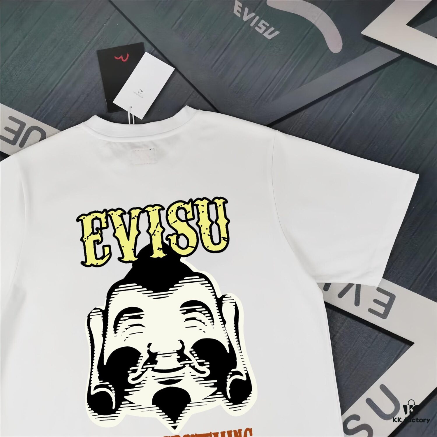 6931a5e3ccd8ab3d7af9a3c2 Evisu 2025 New Year God Printed T-Shirt High Version Premium Quality 300g Double-Yarn Pure Cotton Fabric Unisex Loose Fit