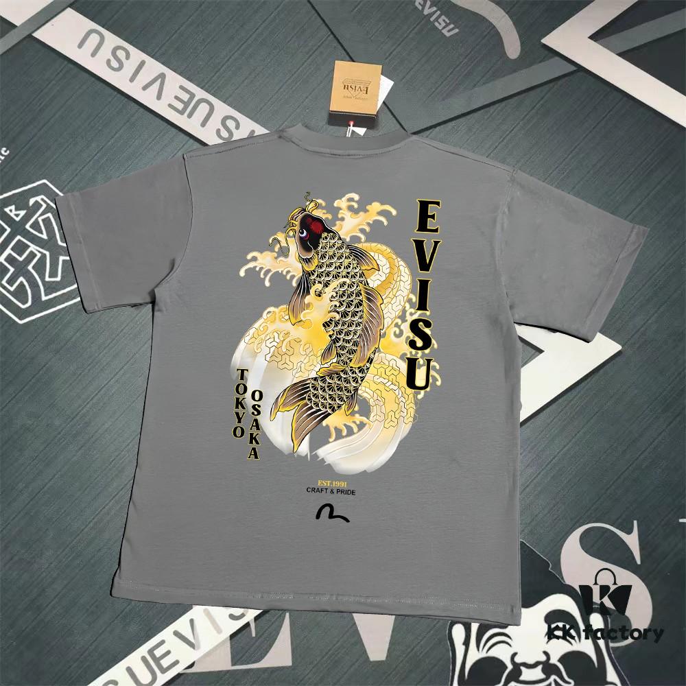 Evisu 2025 New Year God Print T-Shirt High Version   High Quality   Made of 300g Double-Yarn Cotton Fabric Unisex Loose Fit