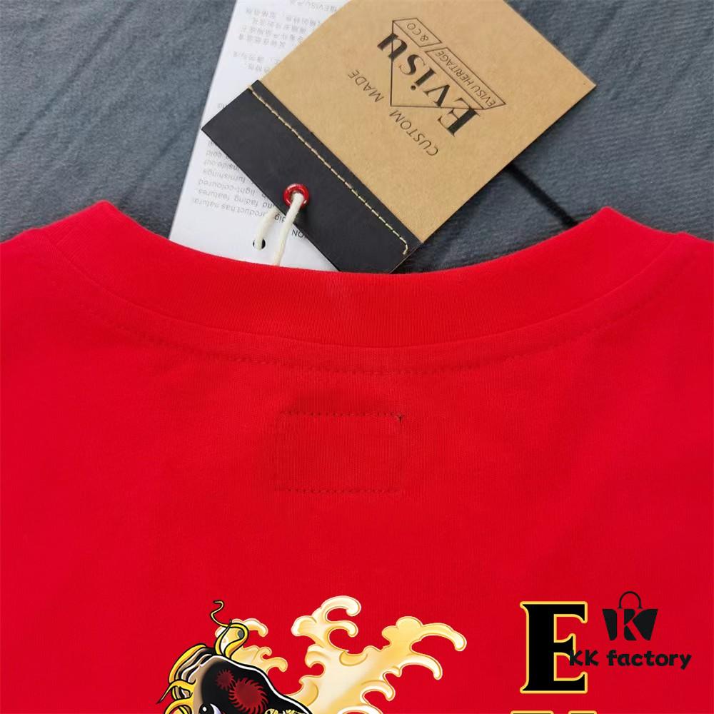 6931a5e4ccd8ab3d7af9a3d2 Evisu 2025 New Year God Printed T-Shirt High Version Premium Quality 300g Double-Yarn Pure Cotton Fabric Unisex Loose Fit
