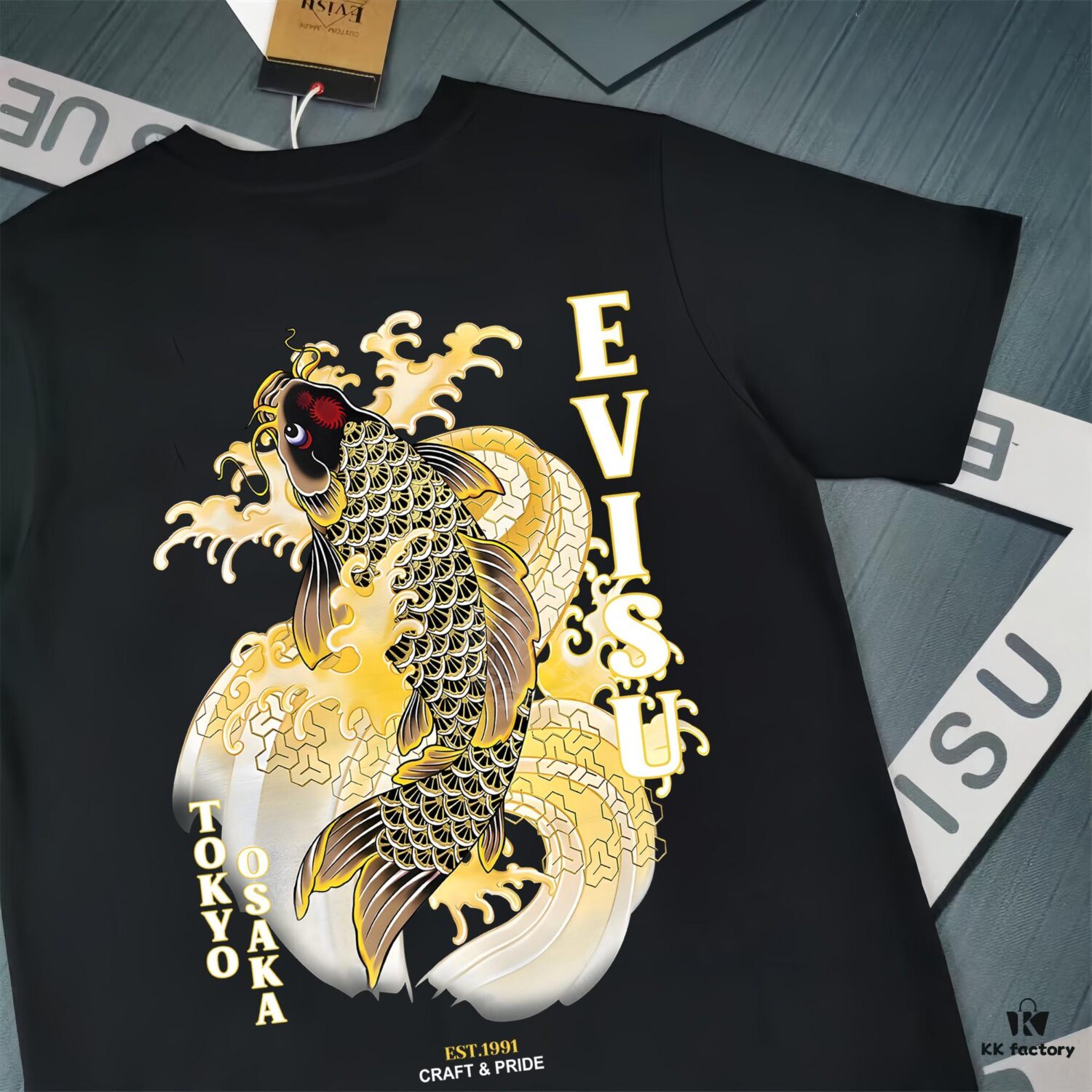 6931a5e5ccd8ab3d7af9a3e1 Evisu 2025 New Year God Printed T-Shirt High Version Premium Quality 300g Double-Yarn Pure Cotton Fabric Unisex Loose Fit