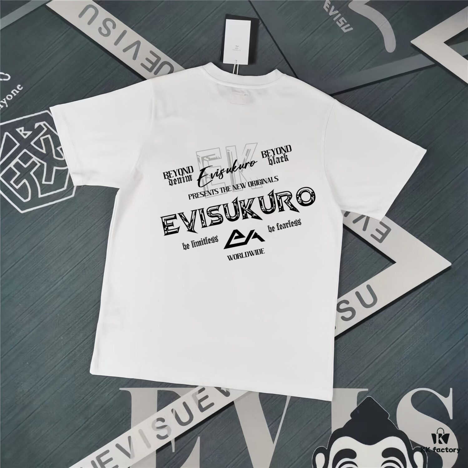 6931a5e6ccd8ab3d7af9a3ee Evisu 2025 New Year God Printed T-Shirt High Version Premium Quality 300g Double-Yarn Pure Cotton Fabric Unisex Loose Fit