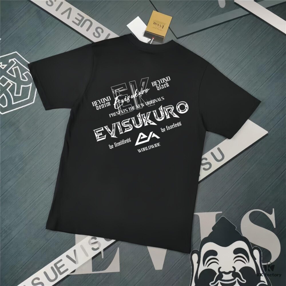 Evisu 2025 New Year God Print T-Shirt High Version   High Quality   300g Double-Yarn Pure Cotton Fabric Unisex Loose Fit