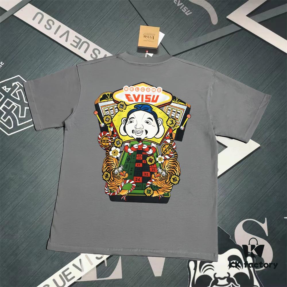 6931a5e6ccd8ab3d7af9a3fa Evisu 2025 New Year God Printed T-Shirt High Version Premium Quality 300g Double-Yarn Pure Cotton Fabric Unisex Loose Fit