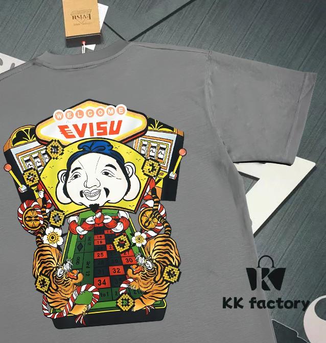 6931a5e6ccd8ab3d7af9a3fd Evisu 2025 New Year God Printed T-Shirt High Version Premium Quality 300g Double-Yarn Pure Cotton Fabric Unisex Loose Fit