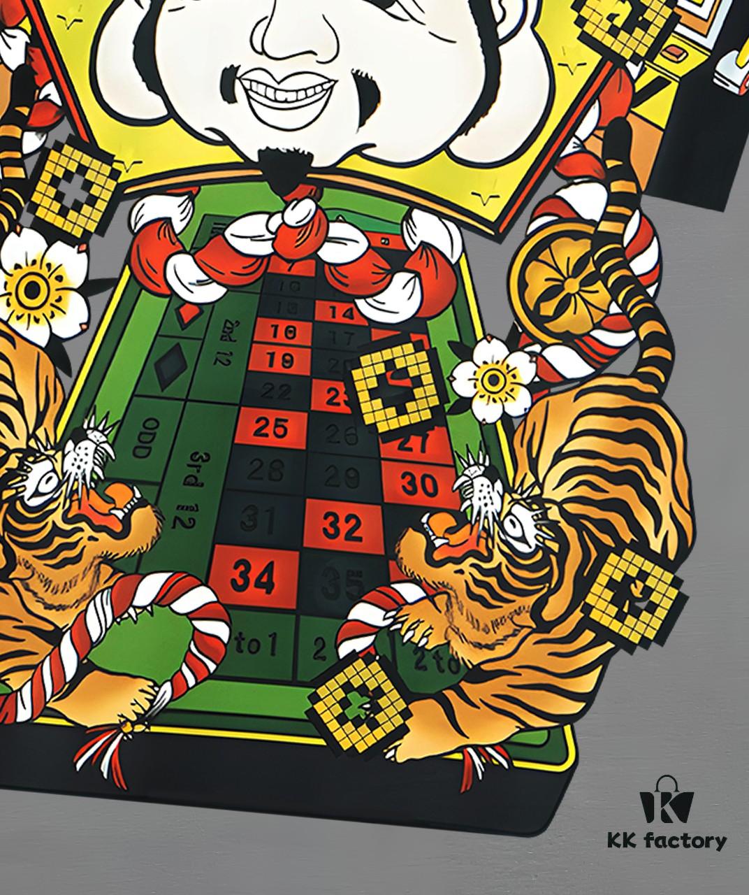 6931a5e7ccd8ab3d7af9a3ff Evisu 2025 New Year God Printed T-Shirt High Version Premium Quality 300g Double-Yarn Pure Cotton Fabric Unisex Loose Fit