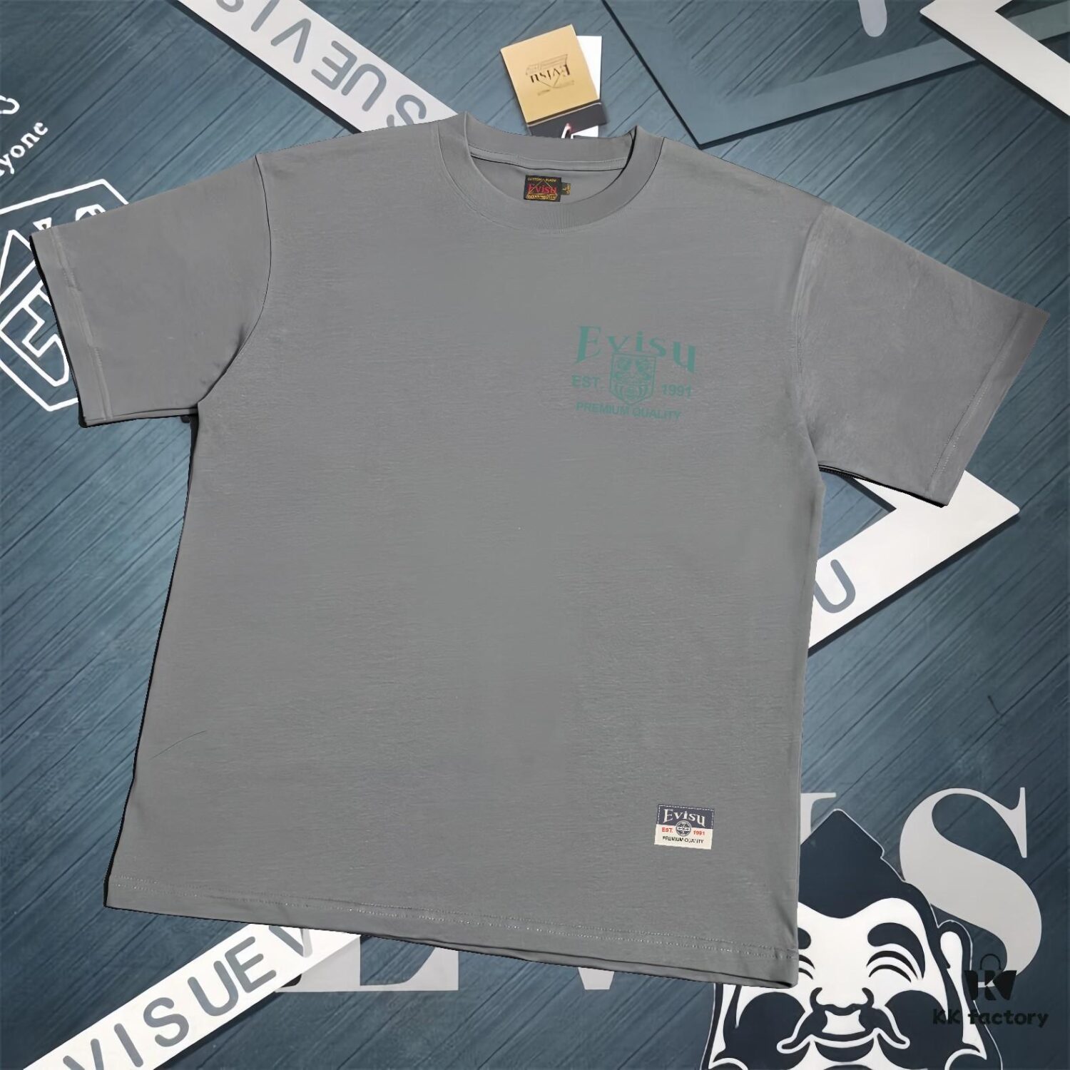 6931a5e8ccd8ab3d7af9a413 Evisu 2025 New Year God Printed T-Shirt High Version Premium Quality 300g Double-Yarn Pure Cotton Fabric Unisex Loose Fit