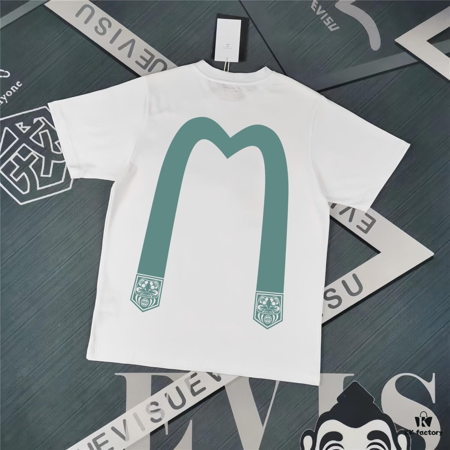 6931a5e8ccd8ab3d7af9a41d Evisu 2025 New Year God Printed T-Shirt High-Quality Version Pure Cotton Double-Yarn 300g Fabric Unisex Loose Fit
