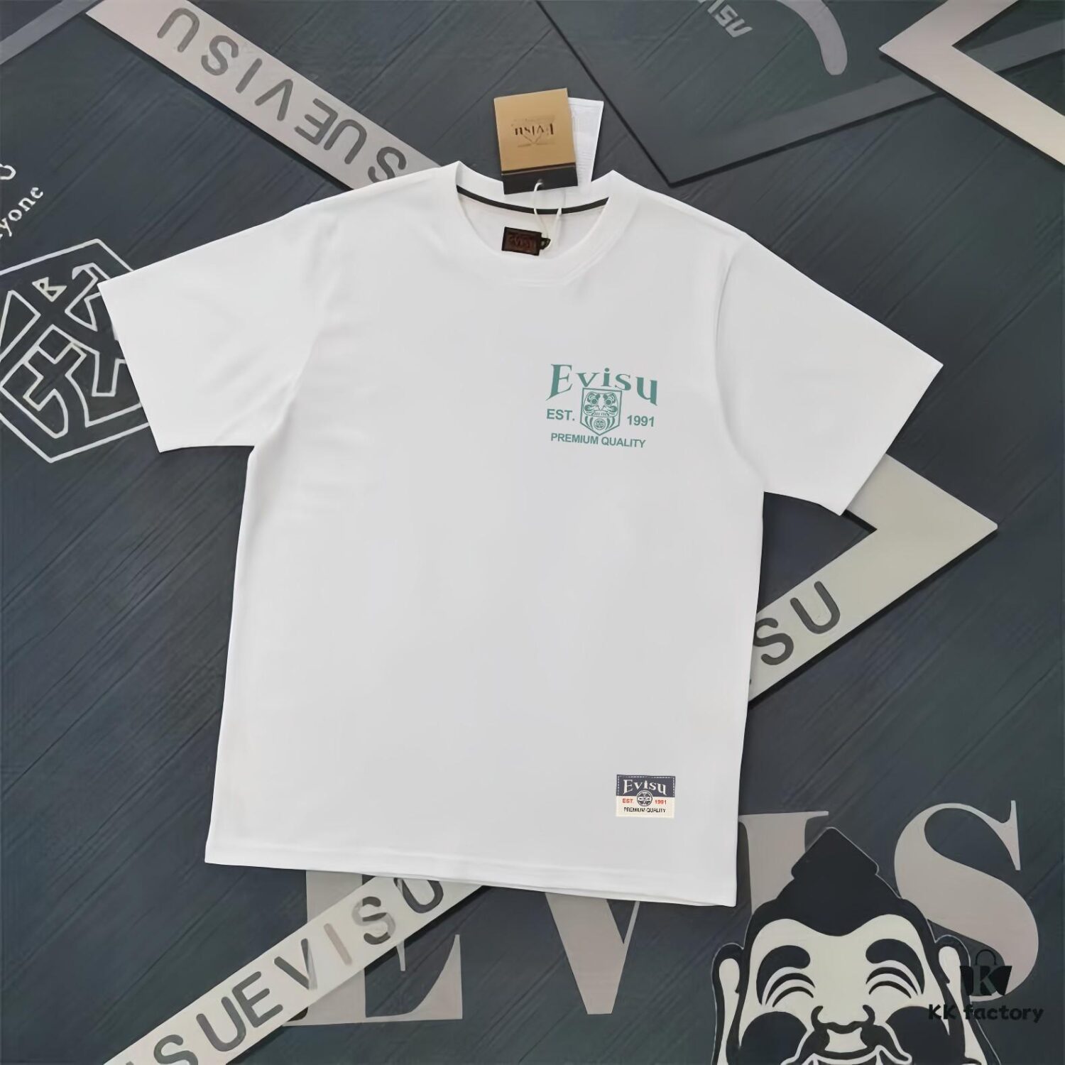 6931a5e8ccd8ab3d7af9a41e Evisu 2025 New Year God Printed T-Shirt High-Quality Version Pure Cotton Double-Yarn 300g Fabric Unisex Loose Fit