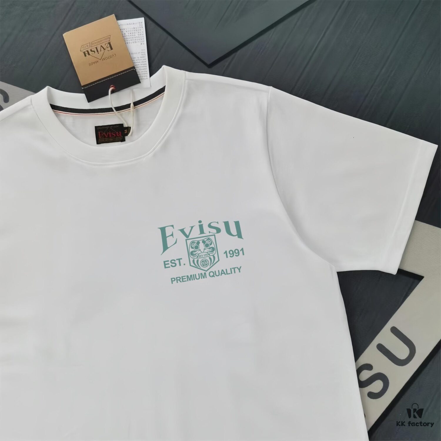 6931a5e8ccd8ab3d7af9a41f Evisu 2025 New Year God Printed T-Shirt High-Quality Version Pure Cotton Double-Yarn 300g Fabric Unisex Loose Fit