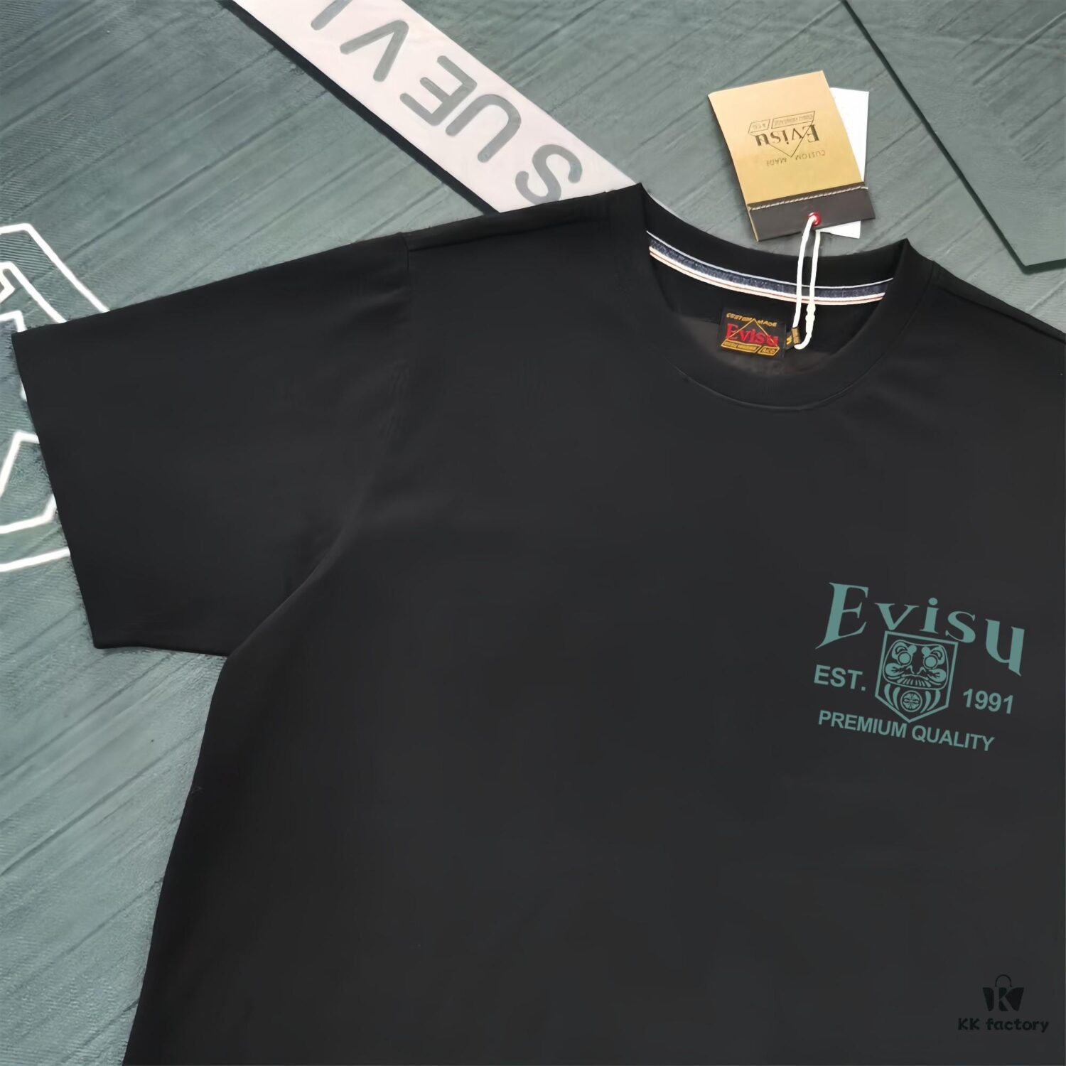 6931a5e9ccd8ab3d7af9a424 Evisu 2025 New Year God Print T-Shirt High-Quality Version Premium Quality Made with 300g Double-Yarn Cotton Fabric Unisex
