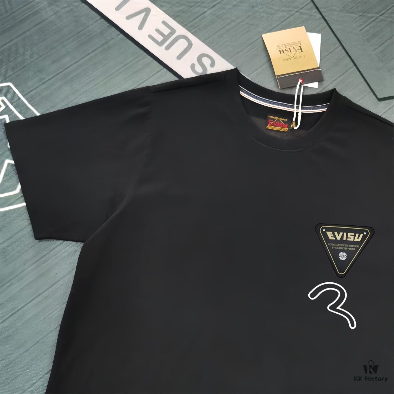 6931a5eaccd8ab3d7af9a43b Evisu 2025 New Year God Print T-Shirt High Version Premium Quality 300g Double-Yarn Pure Cotton Fabric Unisex Loose Fit
