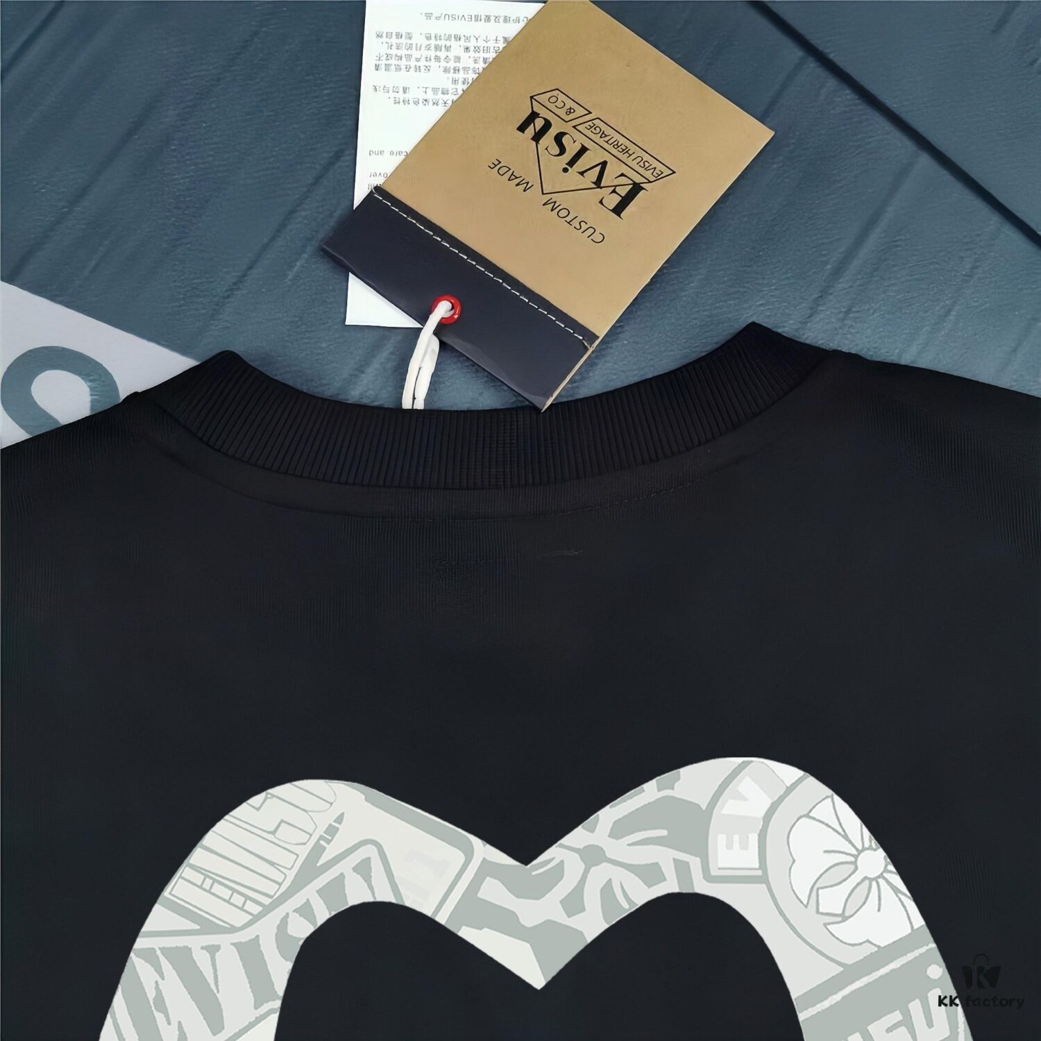 6931a5eaccd8ab3d7af9a43d Evisu 2025 New Year God Print T-Shirt High Version Premium Quality 300g Double-Yarn Pure Cotton Fabric Unisex Loose Fit