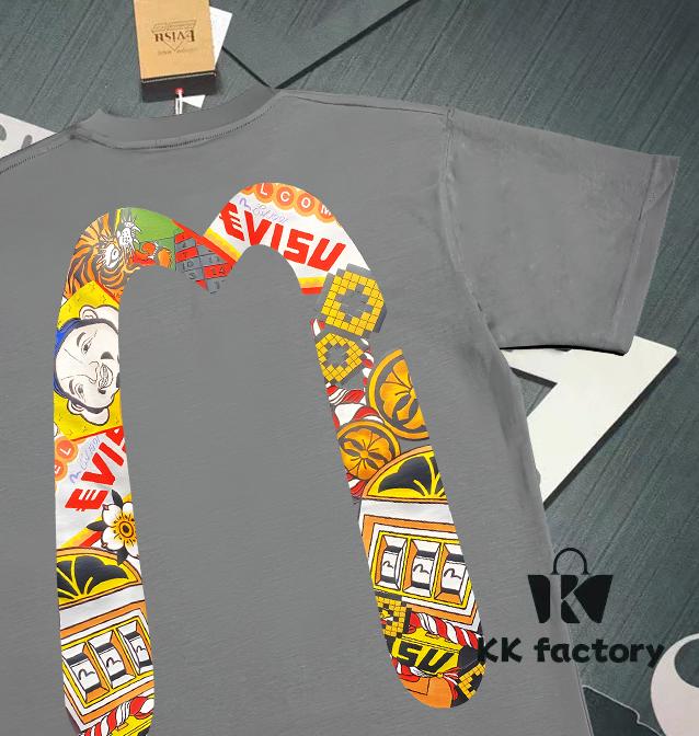 6931a5ebccd8ab3d7af9a441 Evisu 2025 New Year God Print T-Shirt High Version High Quality Made of 300g Double-Yarn Cotton Fabric Unisex Loose Fit