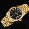 6931a5f3ccd8ab3d7af9a4db ROLEX Day-Date (118238) Series, 36mm Case, Tanga Black Rock Crystal Dial, Ice Diamond Hour Markers, Super 904 Steel, Sapphire Crystal, Caliber 3255 Movement