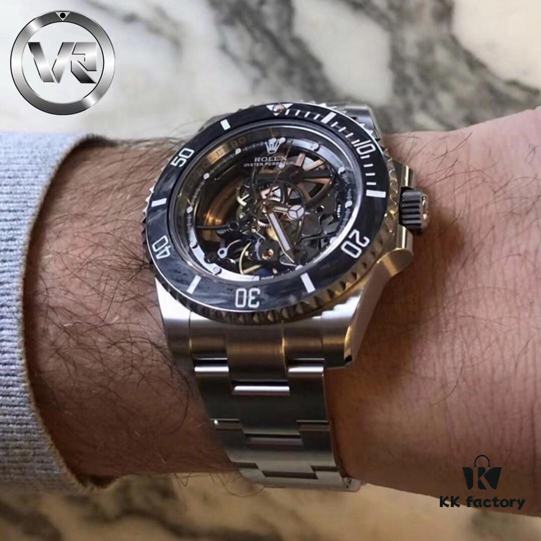 6931a5f6ccd8ab3d7af9a50f VR Factory Masterpiece! Radically Modified Rolex Submariner – The Legendary 'Sky Warrior' with Full Skeleton Design, Carbon Fiber Bezel, and Custom 3130 Movement Architecture