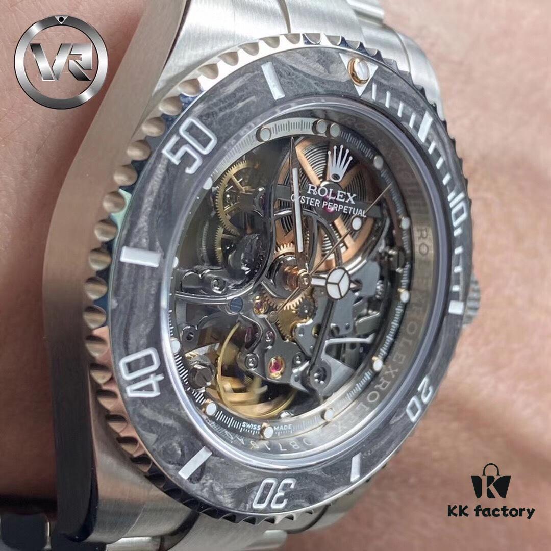 6931a5f6ccd8ab3d7af9a510 VR Factory Masterpiece! Radically Modified Rolex Submariner – The Legendary 'Sky Warrior' with Full Skeleton Design, Carbon Fiber Bezel, and Custom 3130 Movement Architecture