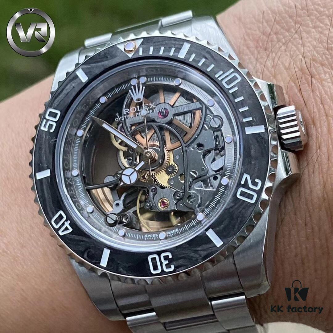 6931a5f6ccd8ab3d7af9a511 VR Factory Masterpiece! Radically Modified Rolex Submariner – The Legendary 'Sky Warrior' with Full Skeleton Design, Carbon Fiber Bezel, and Custom 3130 Movement Architecture