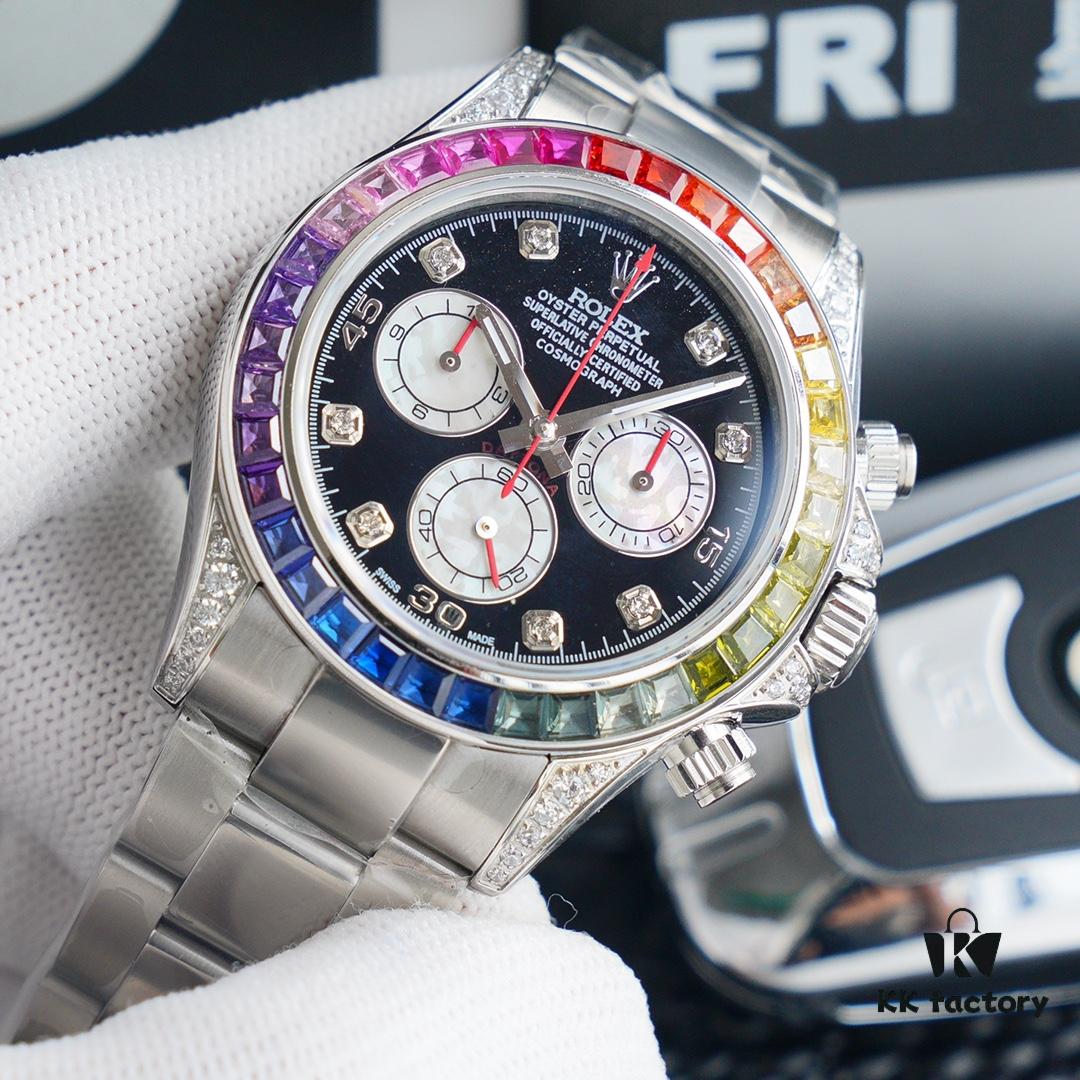 6931a5fbccd8ab3d7af9a560 N Factory Premium Replica Rolex Rainbow Bezel Daytona Watch - Top-Tier Market Replica with Original Craftsmanship