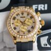 6931a5fcccd8ab3d7af9a57a Original Replica, Top-Tier Market Grade: Rolex Daytona with Fully Paved Diamond Dial and Black Enamel Arabic Numerals