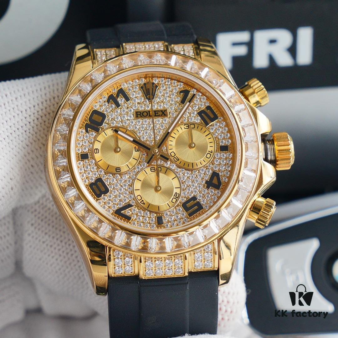 6931a5fcccd8ab3d7af9a57a Original Replica, Top-Tier Market Grade: Rolex Daytona with Fully Paved Diamond Dial and Black Enamel Arabic Numerals