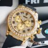 6931a5fcccd8ab3d7af9a57b Original Replica, Top-Tier Market Grade: Rolex Daytona with Fully Paved Diamond Dial and Black Enamel Arabic Numerals