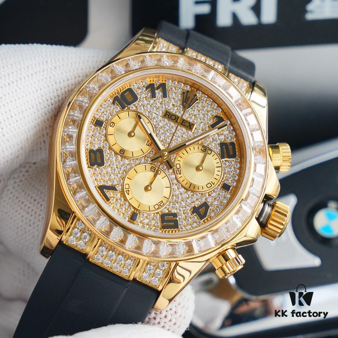 6931a5fcccd8ab3d7af9a57b Original Replica, Top-Tier Market Grade: Rolex Daytona with Fully Paved Diamond Dial and Black Enamel Arabic Numerals