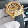6931a5fcccd8ab3d7af9a57c Original Replica, Top-Tier Market Grade: Rolex Daytona with Fully Paved Diamond Dial and Black Enamel Arabic Numerals