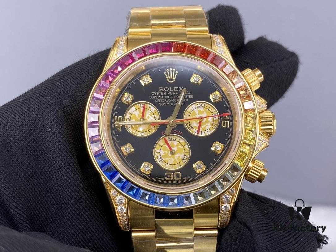 Rolex Daytona Rainbow Bezel 24K Gold Plating - In Stock