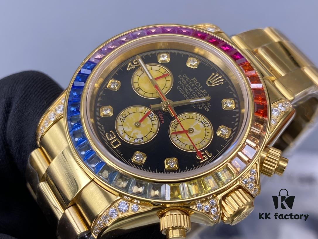 Rolex Daytona Rainbow Bezel 24K Gold Plating - In Stock