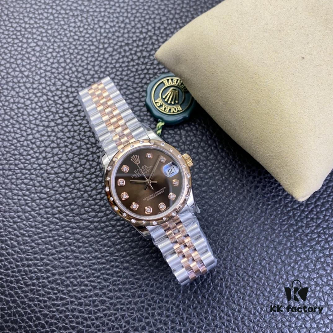 6931a604ccd8ab3d7af9a5fa Rolex Ladies Datejust 31 Series Six Chocolate Dial with Diamonds