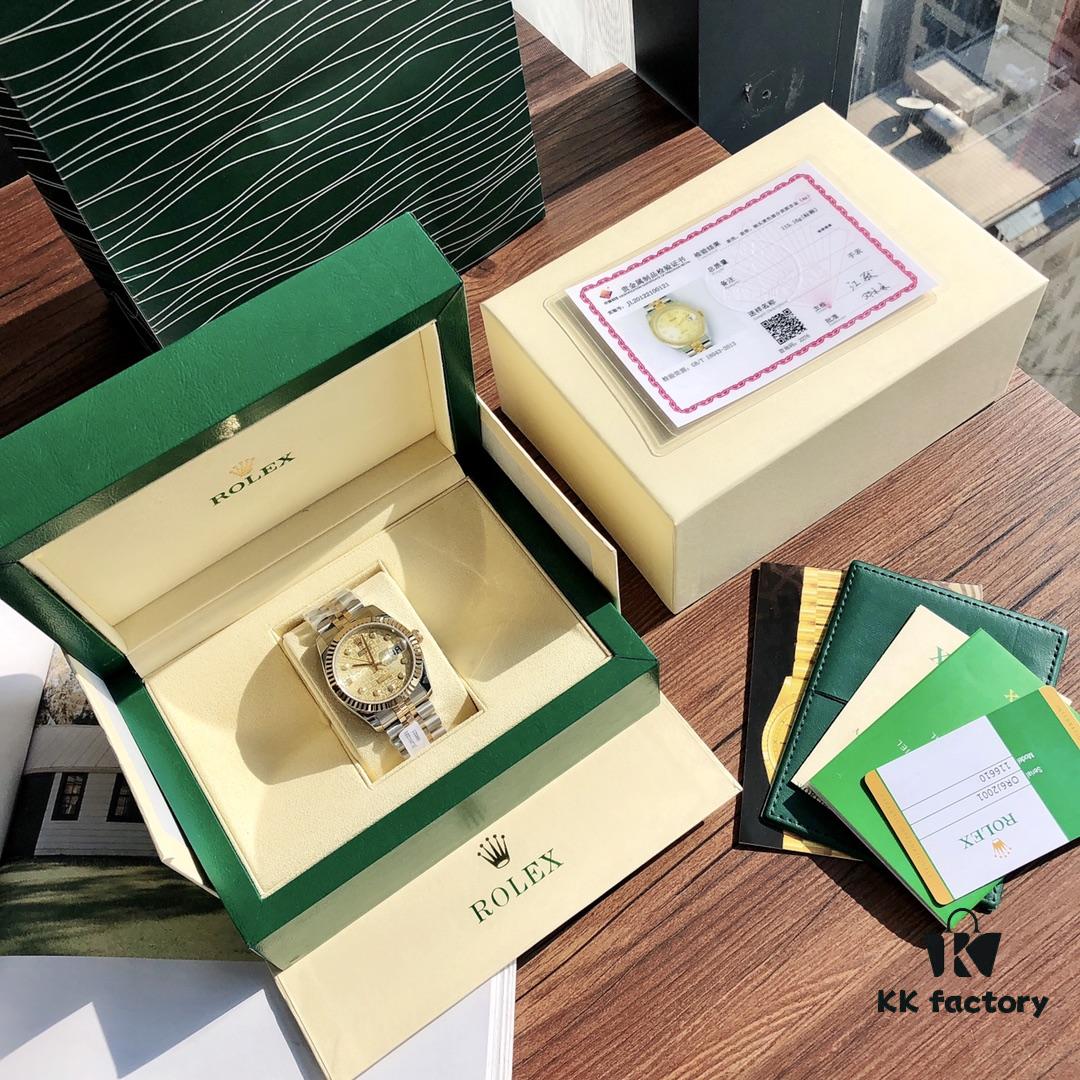 6931a605ccd8ab3d7af9a606 ROLEX Rolex Datejust Women's 36mm Swiss ETA-2671 Movement 18K Gold Plated Oystersteel 904L Sapphire Crystal Waterproof Luxury Watch