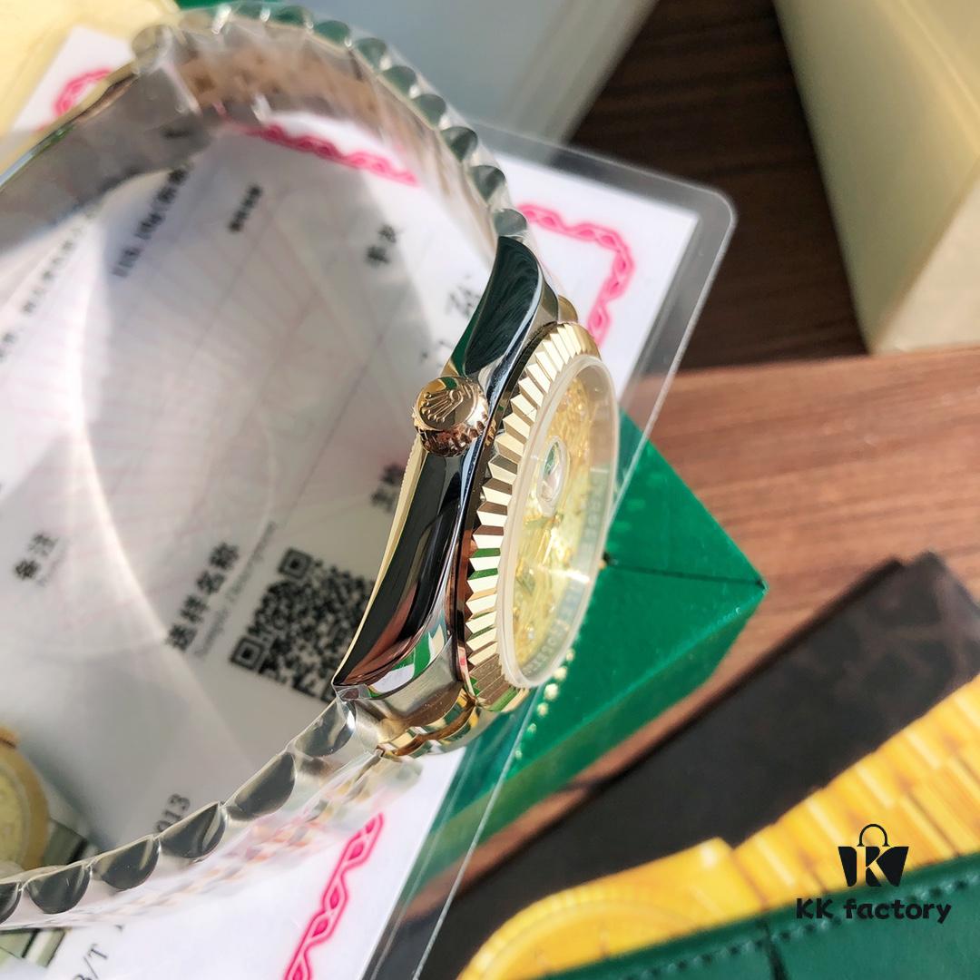 6931a605ccd8ab3d7af9a60c ROLEX Rolex Datejust Women's 36mm Swiss ETA-2671 Movement 18K Gold Plated Oystersteel 904L Sapphire Crystal Waterproof Luxury Watch