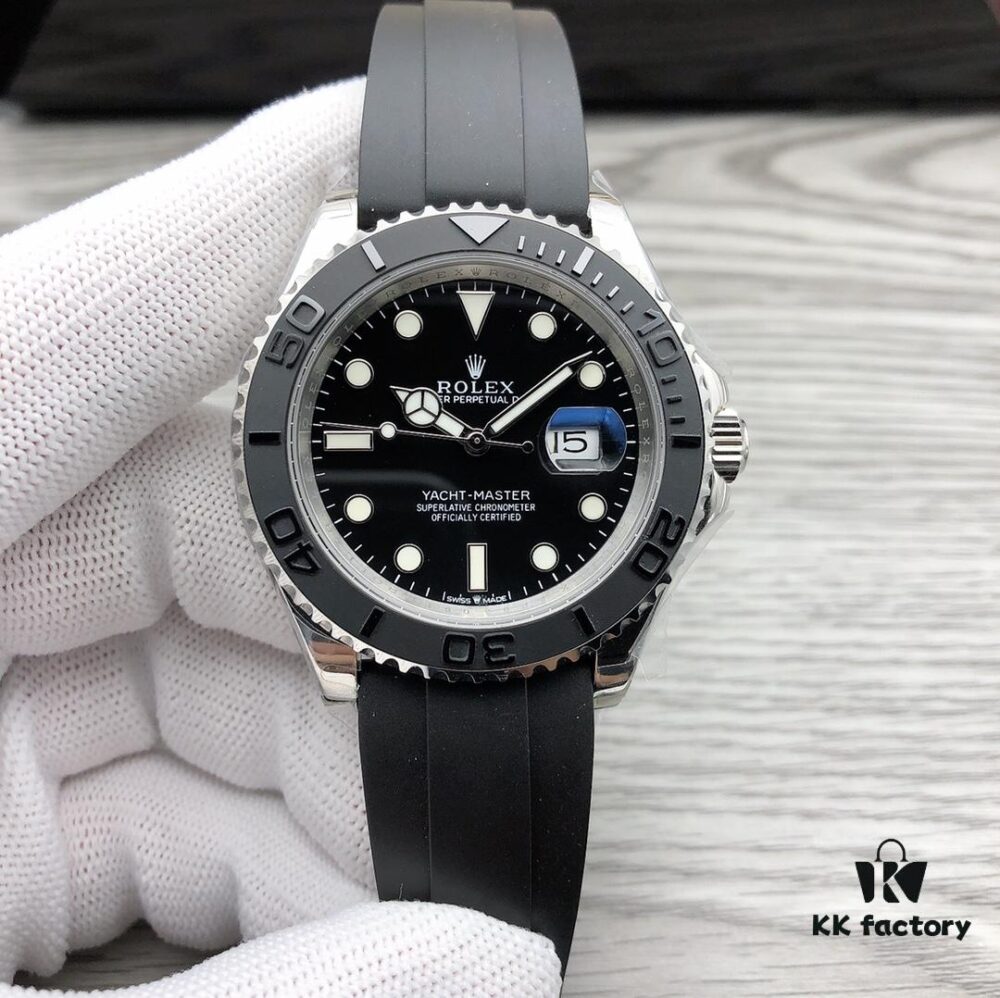 6931a606ccd8ab3d7af9a618 N Factory Replica Rolex Yacht-Master Series m226659-0002, 42mm Oyster Perpetual in 18ct White Gold with Matte Black Cerachrom Bezel and Oysterflex Bracelet