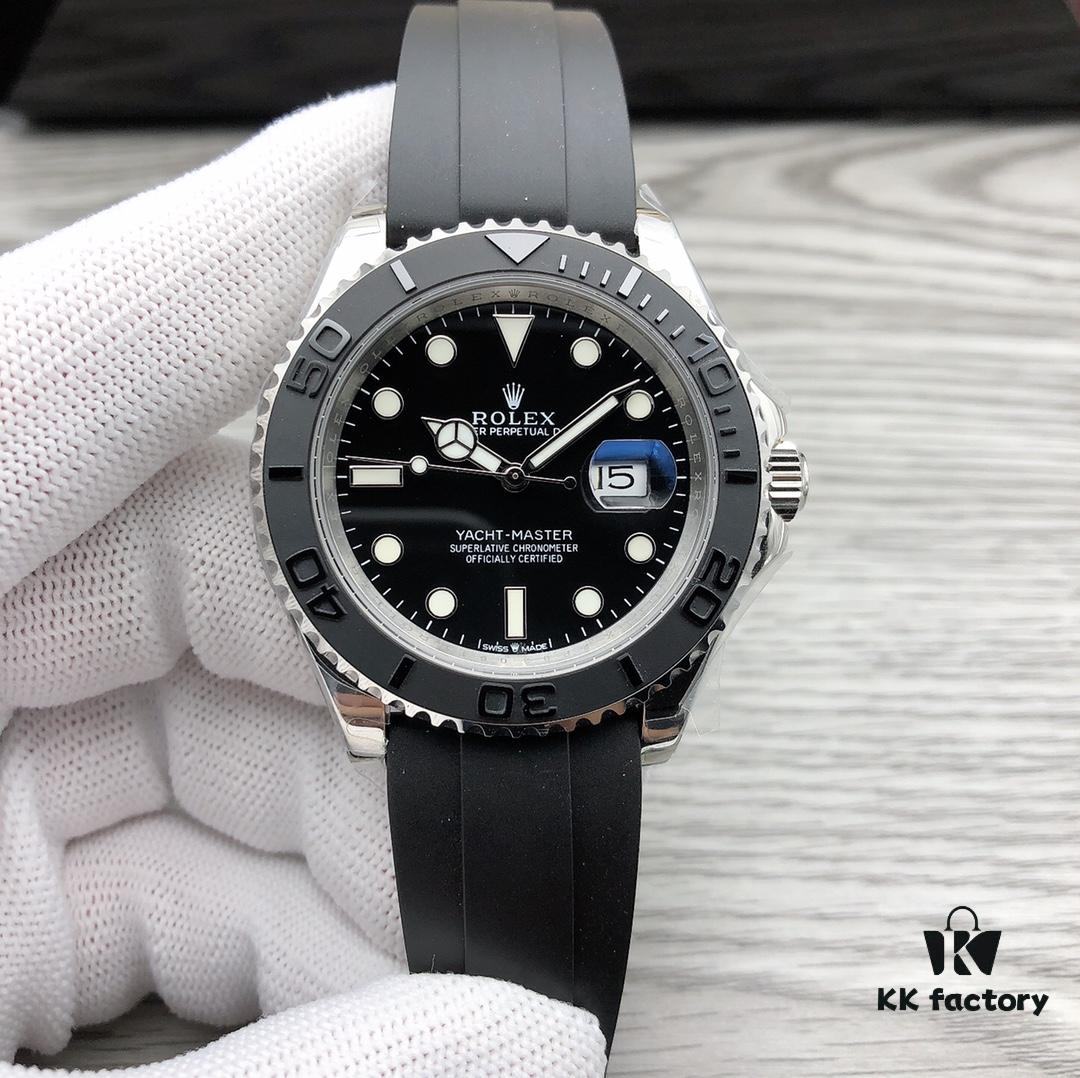 6931a606ccd8ab3d7af9a618 N Factory Replica Rolex Yacht-Master Series m226659-0002, 42mm Oyster Perpetual in 18ct White Gold with Matte Black Cerachrom Bezel and Oysterflex Bracelet
