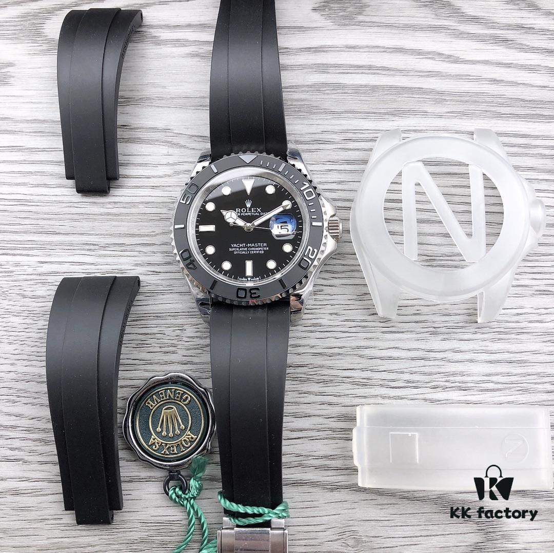 6931a606ccd8ab3d7af9a61c N Factory Replica Rolex Yacht-Master Series m226659-0002, 42mm Oyster Perpetual in 18ct White Gold with Matte Black Cerachrom Bezel and Oysterflex Bracelet
