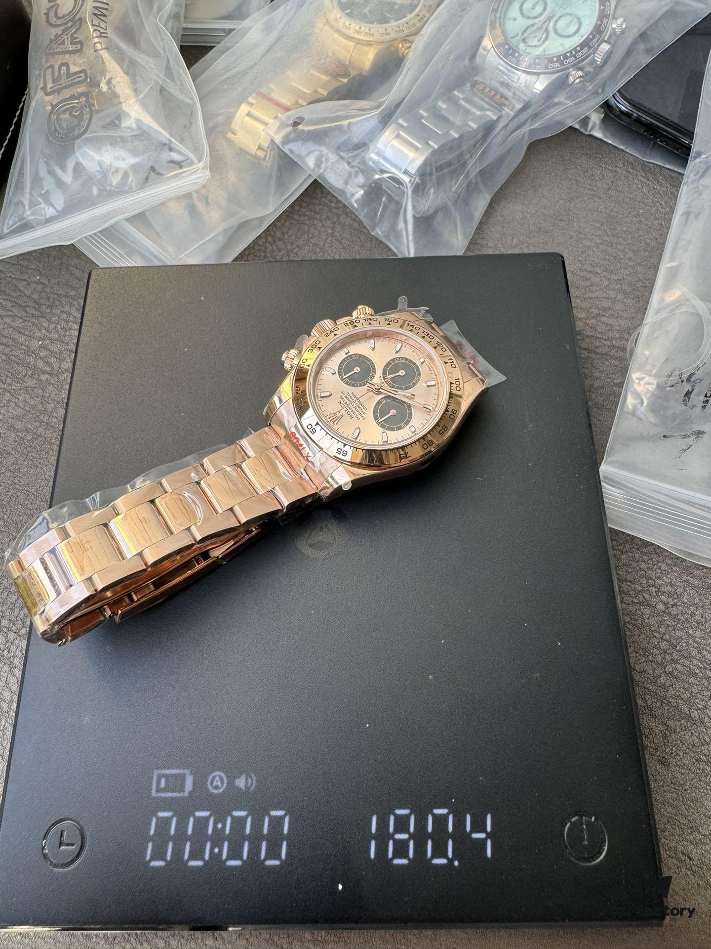 QF Counterweight Rose Gold Dial 4130 Movement