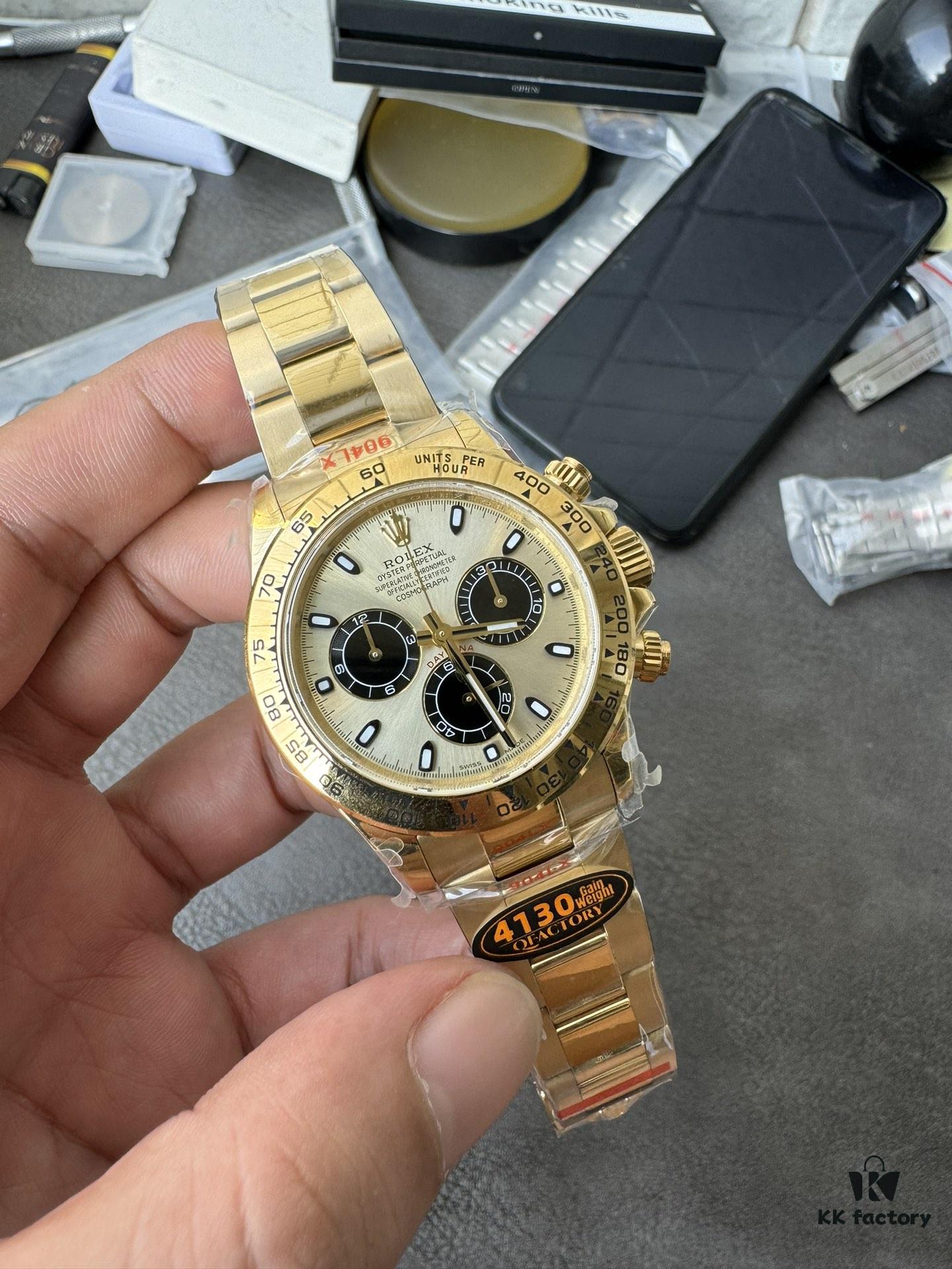 QF Counterweight Gold Dial 4130 Movement