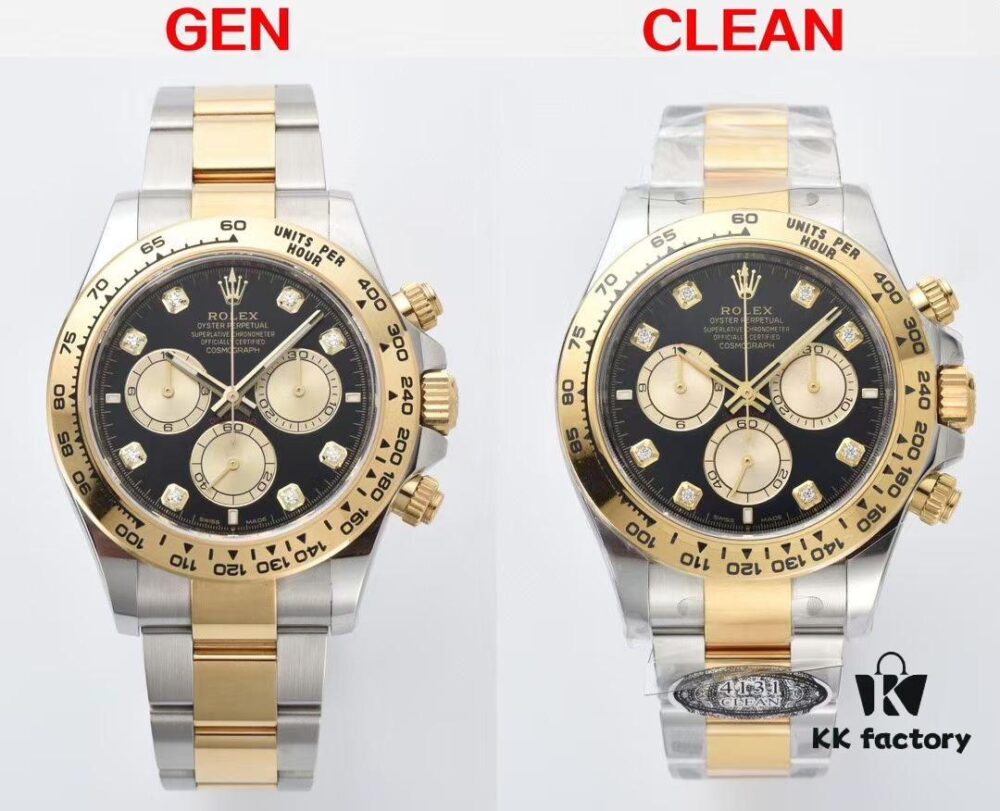 Authentic vs Fake Comparison 🔥🔥🔥 CLEAn Factory / C-Factory 126503 with 4131 Movement, Two-Tone Black 'Noodle' Dial with Diamond Markers or Two-Tone Black Diamond Dial (Moissanite)